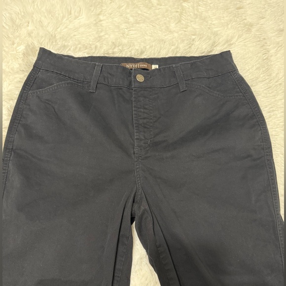 NYDJ Lift Tuck Chino Capri Pants Black Crop Studs Pockets Stretch Cotton size 12 - Picture 5 of 15